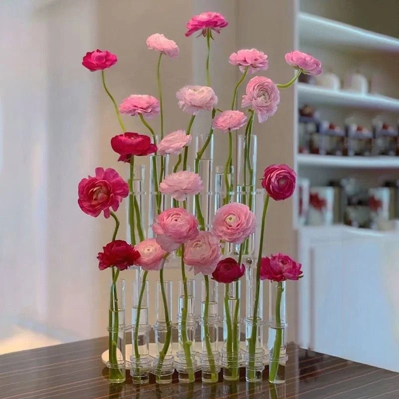 Y&D H-121 Folding Glass Vase - Hot Selling Transparent Flower Vases Table Centerpieces Decoration Set - Image 1