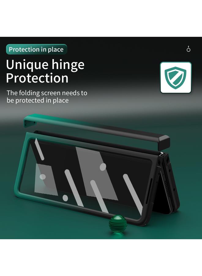 اس-توب جراب لهاتف Samsung Galaxy Z Fold3 5G، جراب هاتف قابل للطي بمفصلة متدرجة الألوان مع فيلم - Image 4