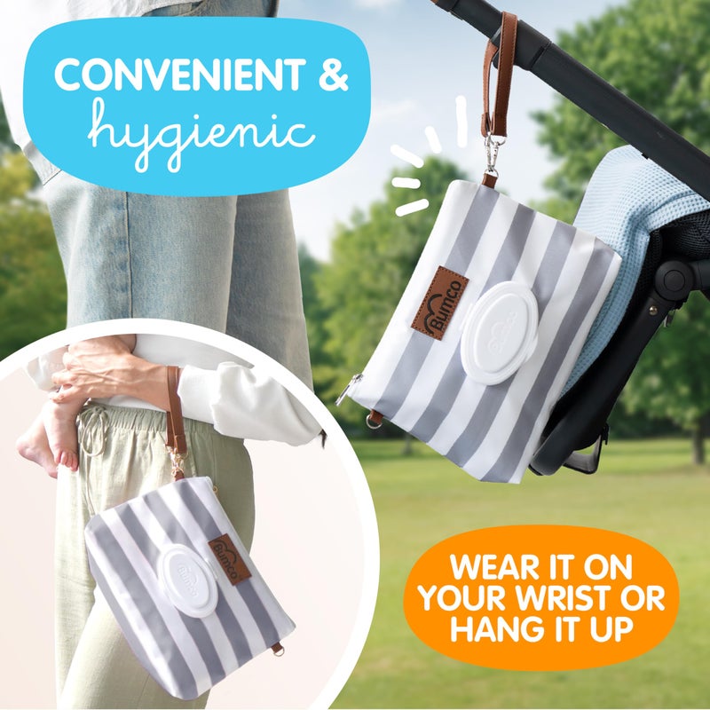 Baby Bum Brush Bumco Diaper Clutch Bag and Mini Cream Spatula - Baby Travel Essentials, Small Bag with Wipes Dispenser, BPA-Free Butt Spatula, Mini Cream Applicator with Case - Image 3