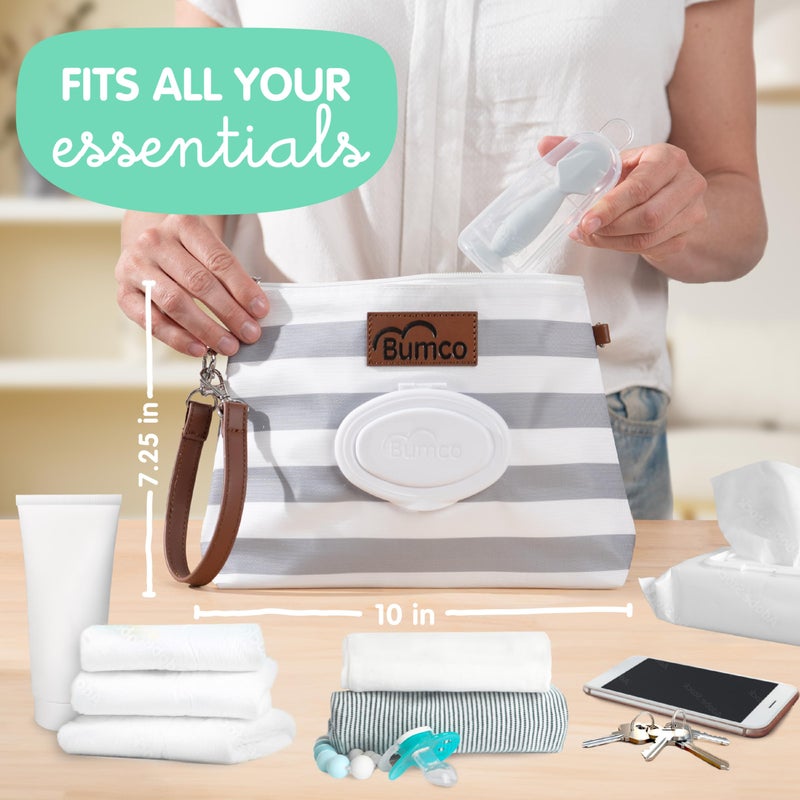 Baby Bum Brush Bumco Diaper Clutch Bag and Mini Cream Spatula - Baby Travel Essentials, Small Bag with Wipes Dispenser, BPA-Free Butt Spatula, Mini Cream Applicator with Case - Image 2