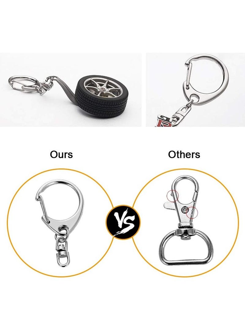 KASTWAVE 50 Pcs Key Ring with Chain Silvery Split Keychain Parts Metal Hardware 8mm Open Jump and Connector Make Your Own  - Image 4