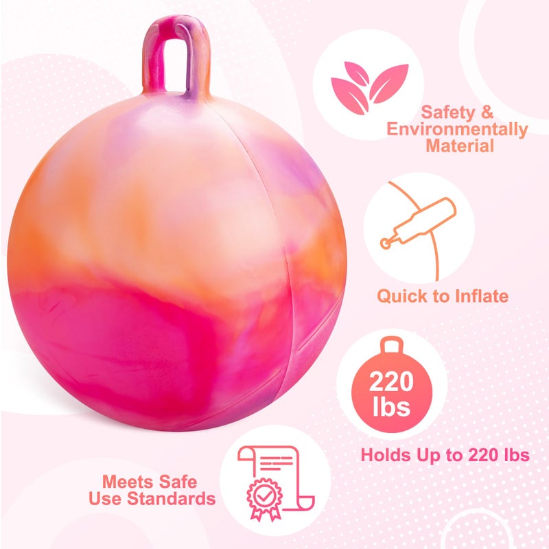 Zoojoy Clouds Hopper Ball  Hopping Toys For Kids  18 Inch Bouncy Ball With Handle For Boys Girls Aged 3-8  Inflatable Clouds Bounce Hopper Toy With Pump - Image 4