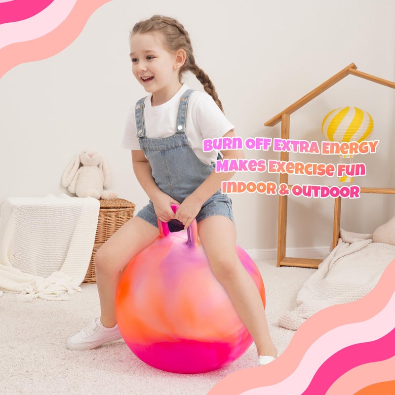 Zoojoy Clouds Hopper Ball  Hopping Toys For Kids  18 Inch Bouncy Ball With Handle For Boys Girls Aged 3-8  Inflatable Clouds Bounce Hopper Toy With Pump - Image 5