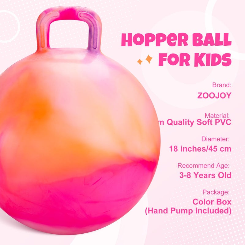 Zoojoy Clouds Hopper Ball  Hopping Toys For Kids  18 Inch Bouncy Ball With Handle For Boys Girls Aged 3-8  Inflatable Clouds Bounce Hopper Toy With Pump - Image 2