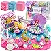 Golray Mermaid Sensory Dough Kit Play Dough Set with 3 Packs of Playdough 2 Mermaid Figures Marine Animals Plants Toys and Decorative Accessories Sensory Toys Gifts for Kids Toddlers - Image 2