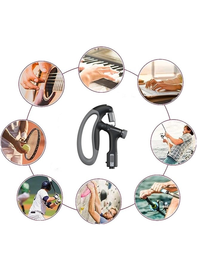 ShebSheb Hand Grip Strengthener Trainer,10-100kg Adjustable Hand Exerciser,Hand Forearm Gripper Strengthener with Smart Counting for Muscle Building and Injury Recover for Workout Exercise Gym Fitness  - Image 5