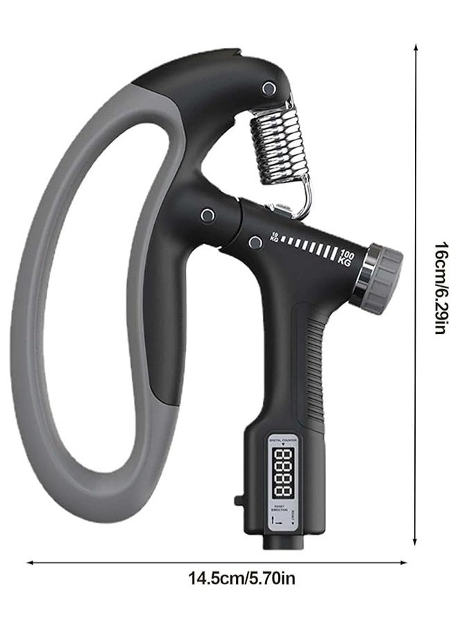 ShebSheb Hand Grip Strengthener Trainer,10-100kg Adjustable Hand Exerciser,Hand Forearm Gripper Strengthener with Smart Counting for Muscle Building and Injury Recover for Workout Exercise Gym Fitness  - Image 4