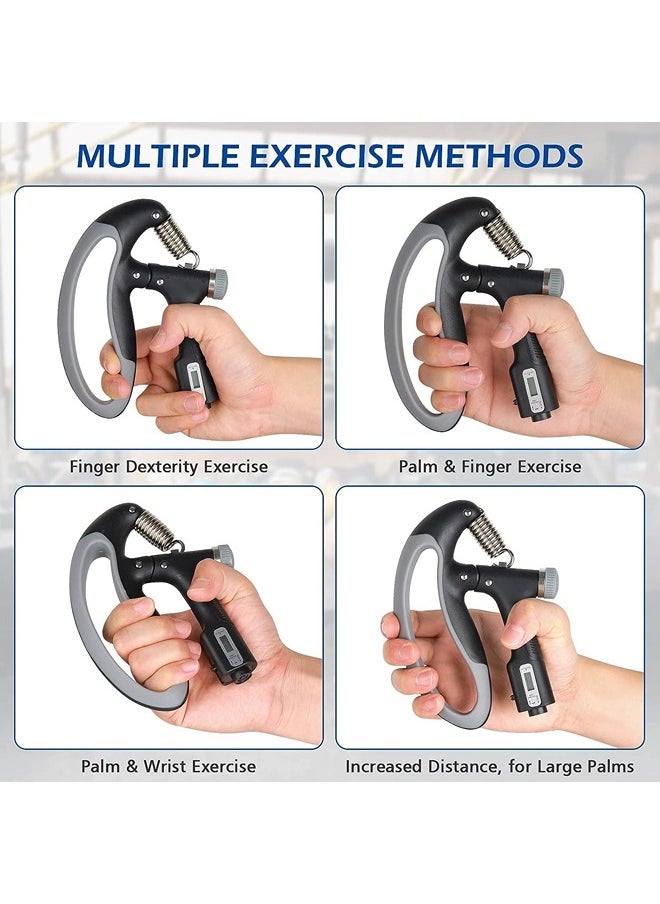 ShebSheb Hand Grip Strengthener Trainer,10-100kg Adjustable Hand Exerciser,Hand Forearm Gripper Strengthener with Smart Counting for Muscle Building and Injury Recover for Workout Exercise Gym Fitness  - Image 3