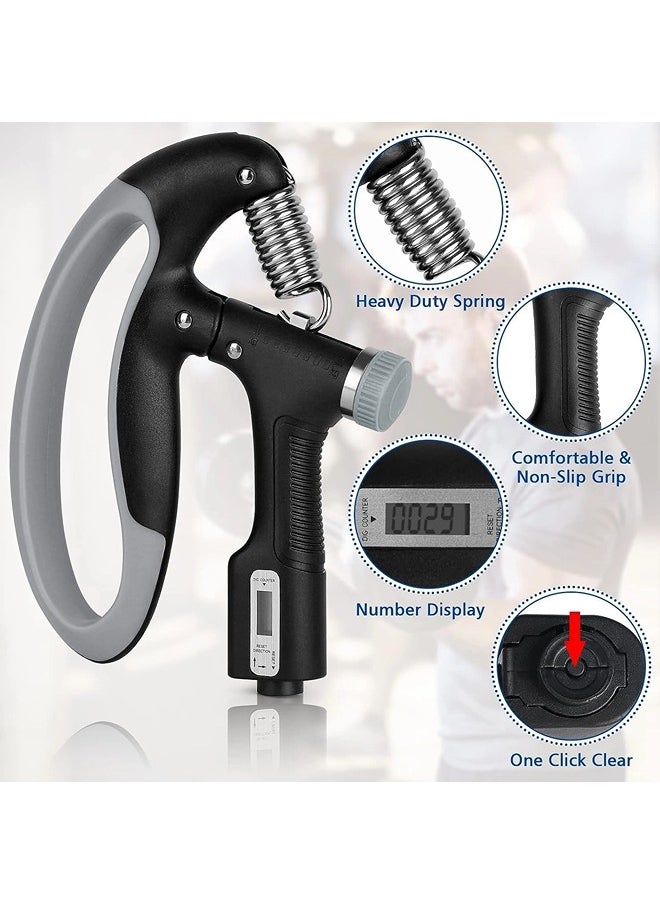 ShebSheb Hand Grip Strengthener Trainer,10-100kg Adjustable Hand Exerciser,Hand Forearm Gripper Strengthener with Smart Counting for Muscle Building and Injury Recover for Workout Exercise Gym Fitness  - Image 2