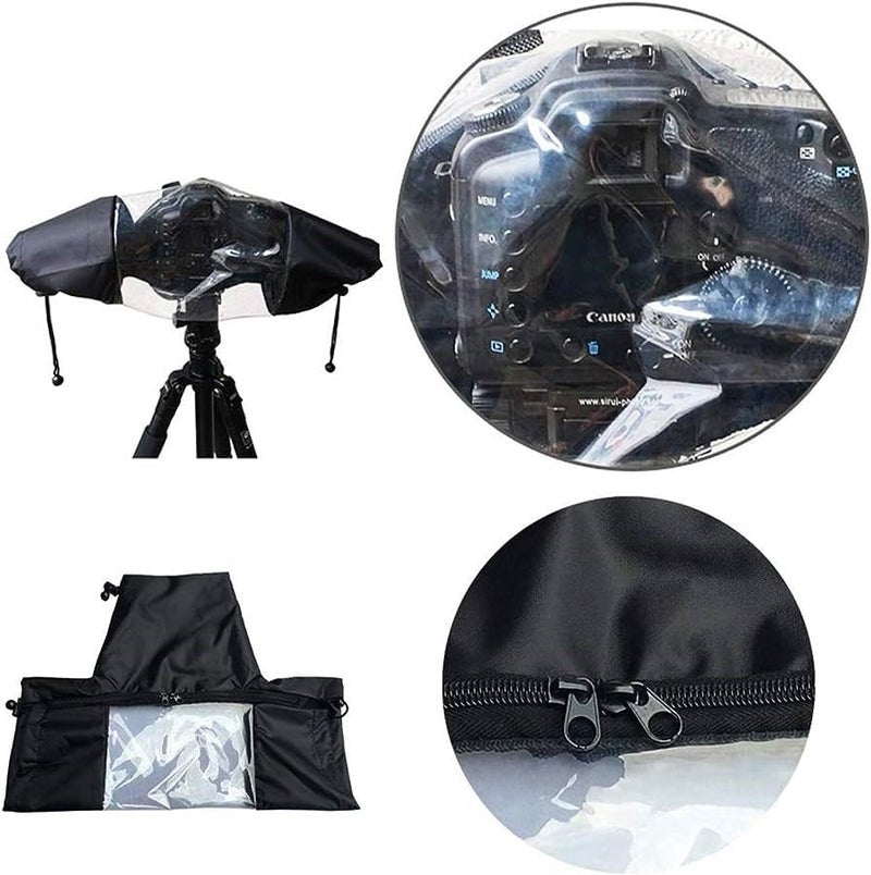 STELA Professional Photo Rain Cover, Waterproof Camera Protector Cover for Canon Nikon Sony DSLR and Mirror Less Cameras (Black) - Image 2