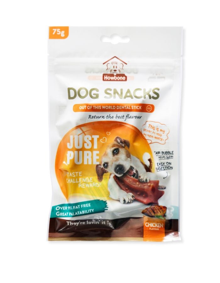 Howbone Dental Stick Dog Snack 75g – Chicken Flavour | Healthy Chew Treat for Dogs