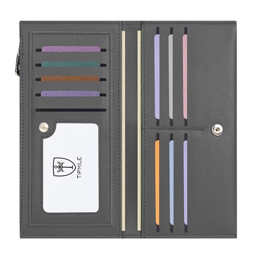 Tipmile Ultra Slim Wallet for Women Bifold Leather RFID Blocking Credit Card Holder Ladies Womens Wallet with Zip Pocket - Image 1