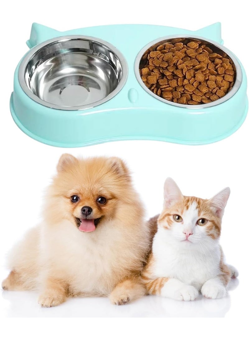 Arabest Pet Feeding Bowls, Stainless Steel Cat Bowls, Non-Slip Kitten Bowls with Rubber Base, Pets Food Bowl and Water Bowl - Image 1