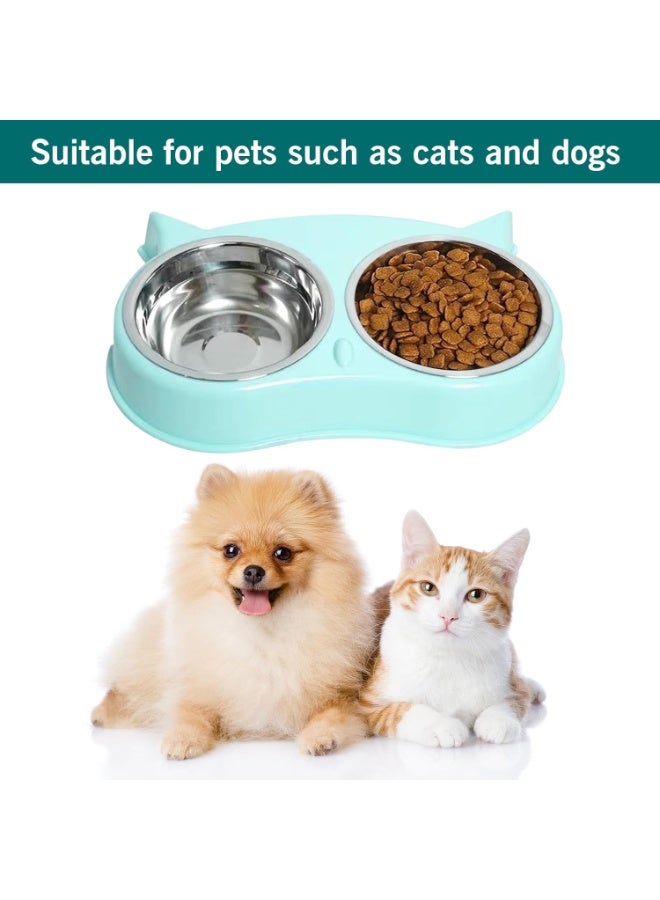 Arabest Pet Feeding Bowls, Stainless Steel Cat Bowls, Non-Slip Kitten Bowls with Rubber Base, Pets Food Bowl and Water Bowl - Image 2