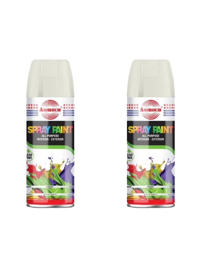 Asmaco Spray Paint - Cream - 400 Ml - Set of 02