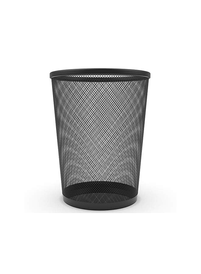 Zaboon Mesh Waste Paper Bin Lightweight Waste Basket Garbage Can Metal Trash Bin Ideal For Kitchen Home Office Dorm Room Living Room Desk Bedroom (Black) - Image 2