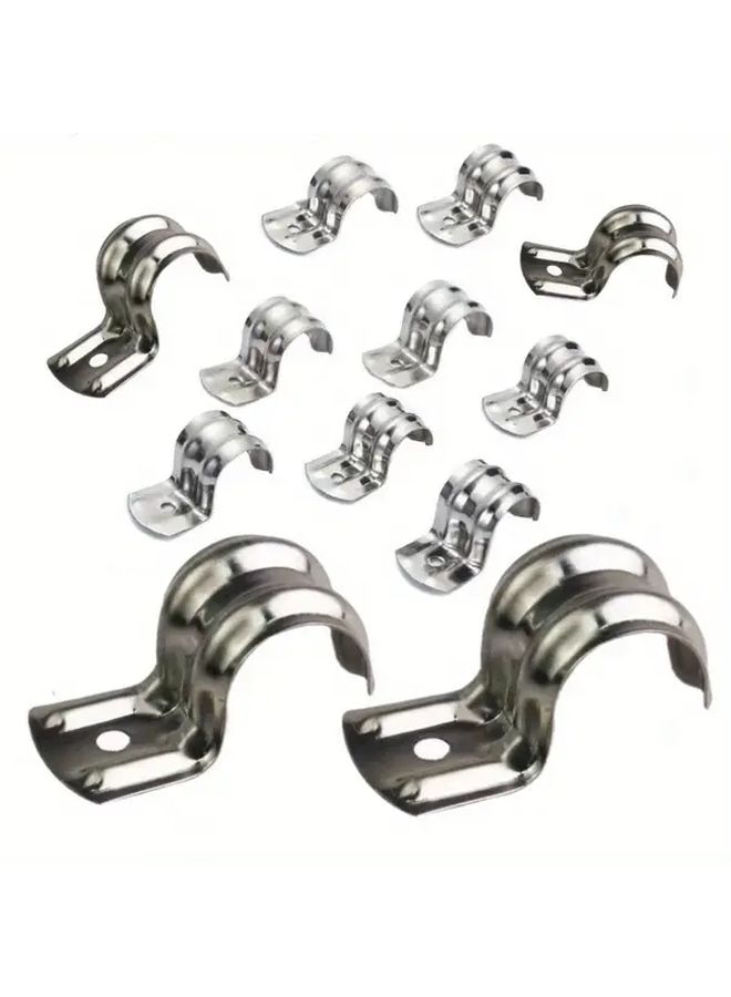 25 Pcs Stainless Steel U-Shaped Tube Clamp 20 Mm Single Hole Pipe Fixing Clip - Image 1