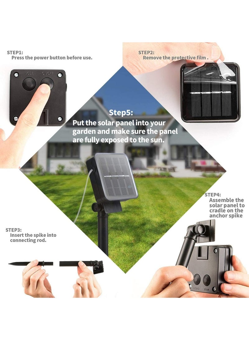 DANIM Solar String Lights Outdoor Warm White Crystal Ball Fairy Lights Waterproof 50 LED 9.5M - Image 2