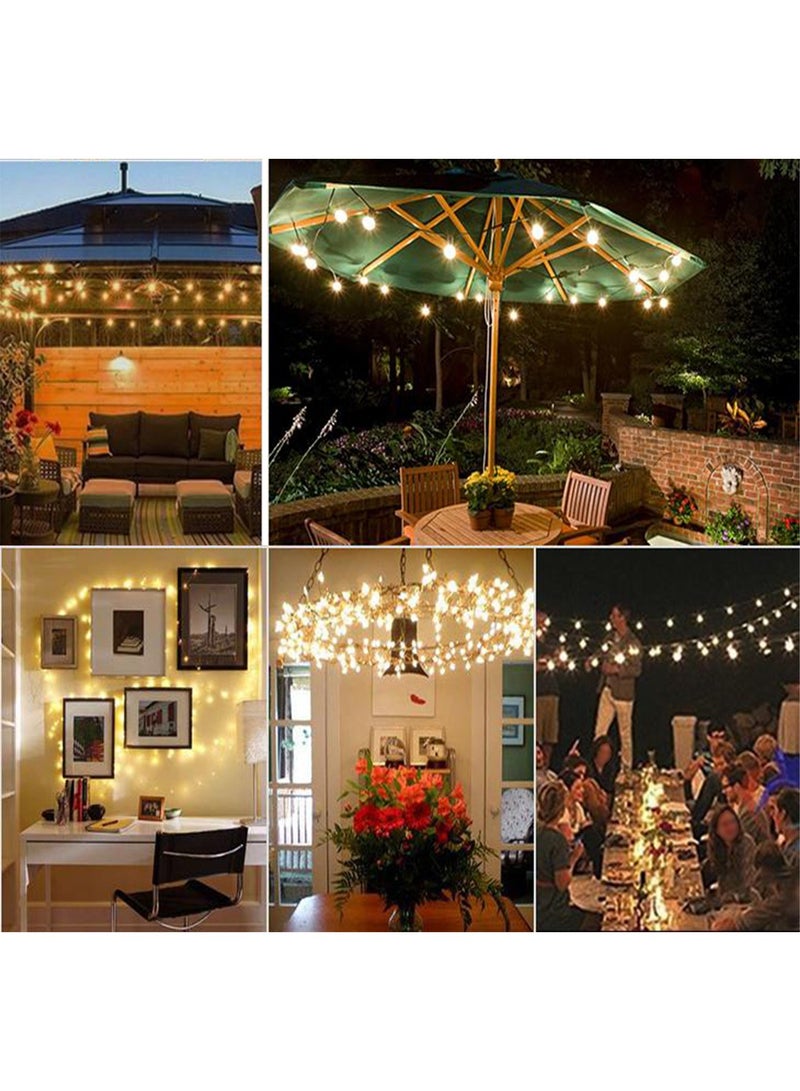 DANIM Solar String Lights Outdoor Warm White Crystal Ball Fairy Lights Waterproof 50 LED 9.5M - Image 3