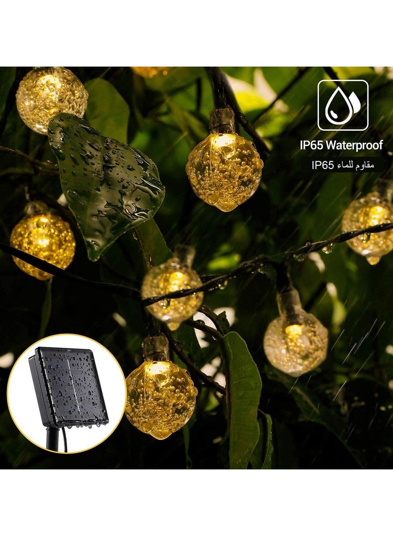 DANIM Solar String Lights Outdoor Warm White Crystal Ball Fairy Lights Waterproof 50 LED 9.5M - Image 5