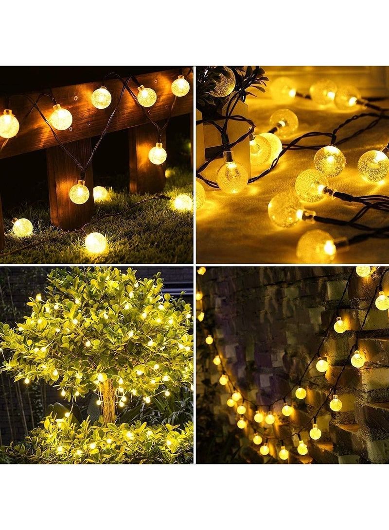 DANIM Solar String Lights Outdoor Warm White Crystal Ball Fairy Lights Waterproof 50 LED 9.5M - Image 4