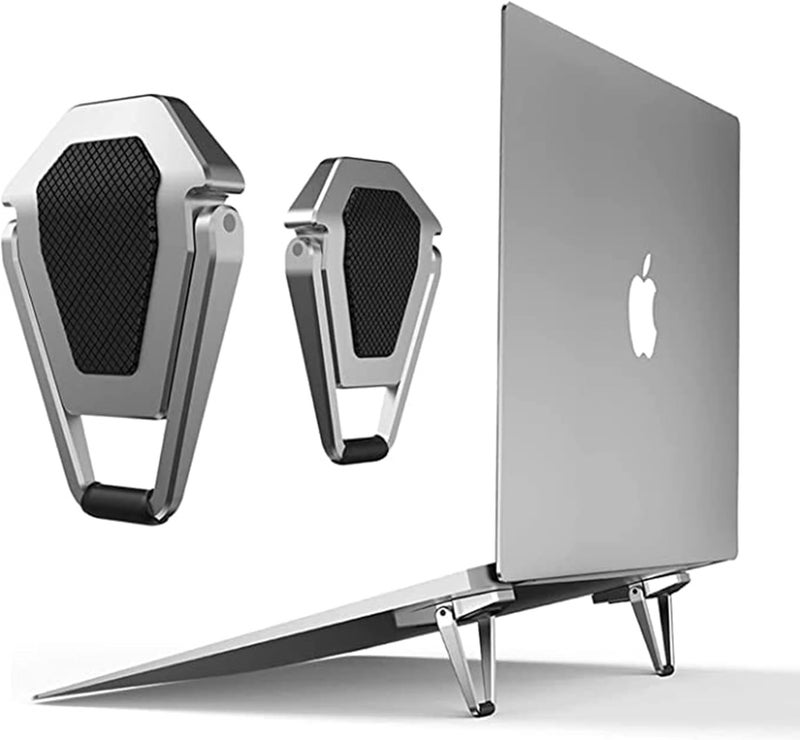 Redclip Mini Laptop Stand for Desk – Portable Metal PC Riser, Aluminum Alloy Cooling Pad with Foldable Clip, Ergonomic Laptop Holder Compatible with MacBook, Dell, HP, Lenovo, Acer & More - Image 1