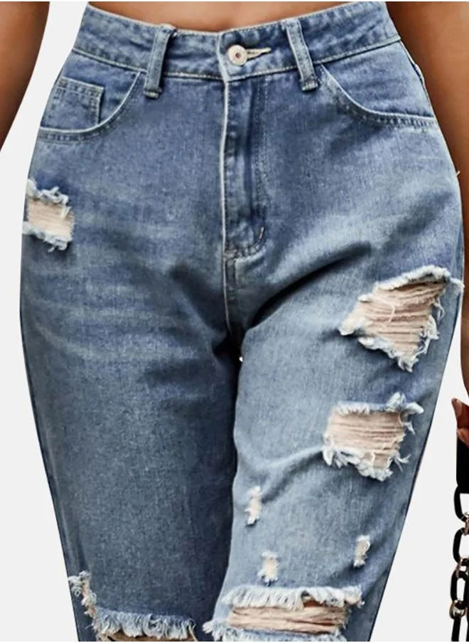 YUNIQEE Blue Straight Fit Jeans