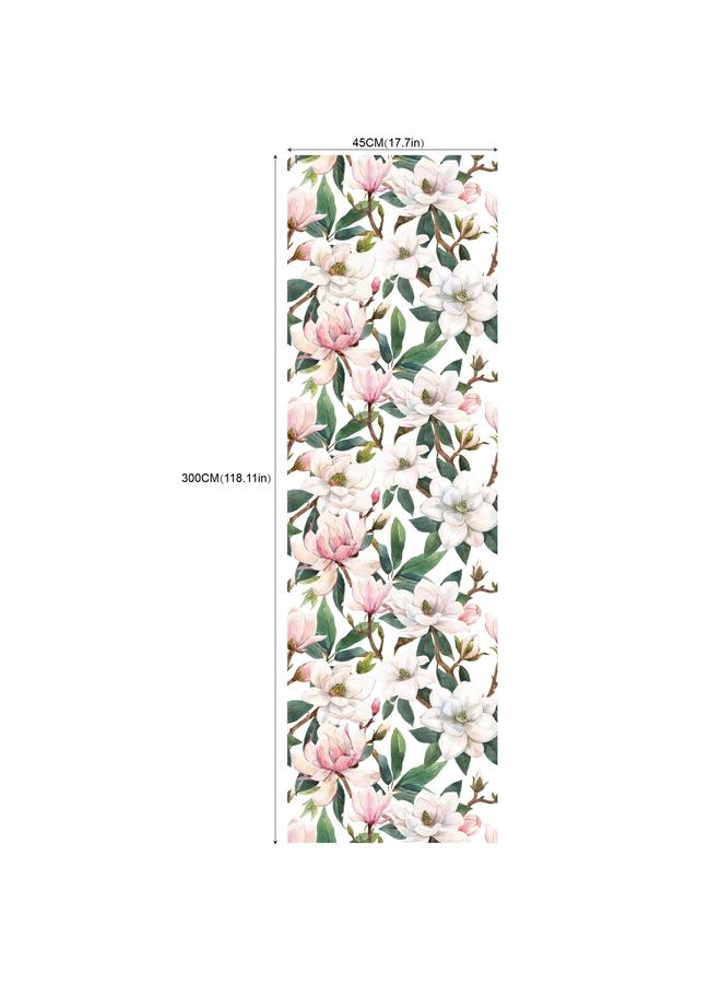 Bluejw Hand-painted White Magnolia Flower Removable Wallpaper Watercolor Floral Decoration Self-adhesive Wallpaper Living Room Wall Bedroom Pvc Mural - Image 1