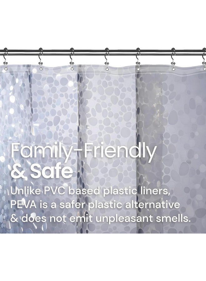 Kuber Industries Kuber Industries Shower Curtains for Bathroom | Stone Print Waterproof Curtain | PVC Washroom Curtain | 7 Feet | Transparent  - Image 5