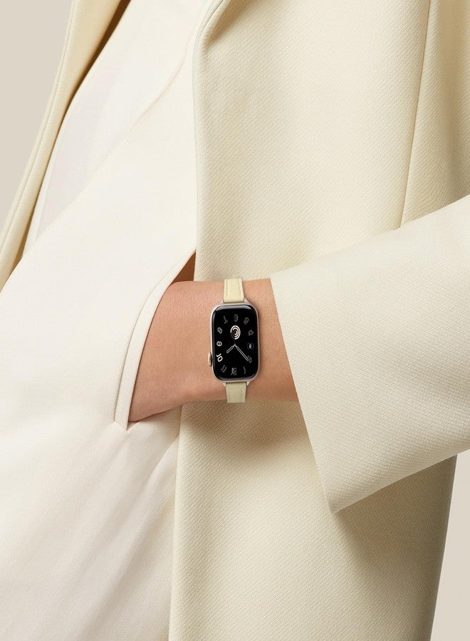 سوار جلدي رفيع من STIROLL متوافق مع ساعة Apple Watch مقاس 38 مم، 40 مم، 41 مم، 42 مم (السلسلة 10) للنساء، سوار معصم رفيع من الجلد الطبيعي عالي الجودة لساعة iWatch SE من السلسلة 9، 8، 7، 6، 5، 4، 3، 2، 1 (لون بيج لامع) - Image 5
