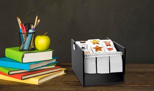 IneVibe Manual Label Sticker Dispenser for Rolls of Stickers - Adjustable Tabletop Acrylic Holder for Multiple Rolls in Classroom, Business, Home - Image 3