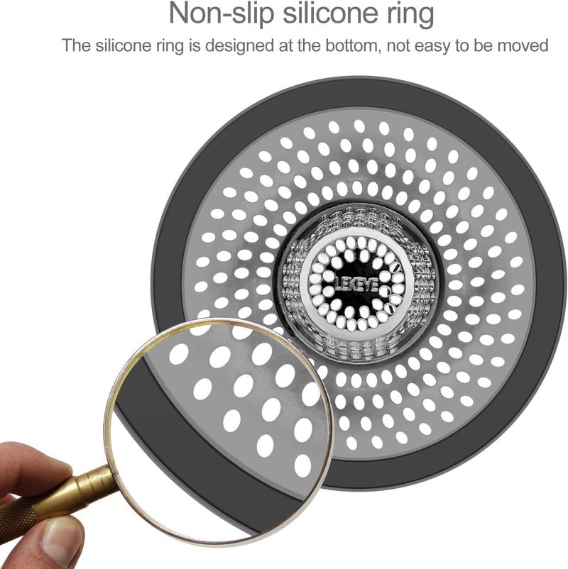 LEKEYE Drain Hair Catcher/Bathtub Shower Drain Hair Trap/Strainer Stainless Steel Drain Protector(Patented Product) - Image 4