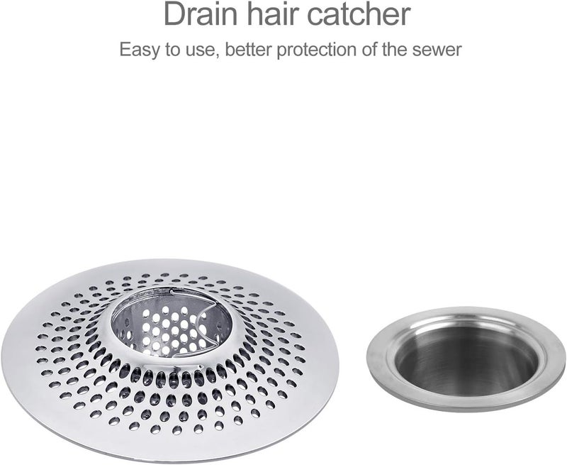 LEKEYE Drain Hair Catcher/Bathtub Shower Drain Hair Trap/Strainer Stainless Steel Drain Protector(Patented Product) - Image 2