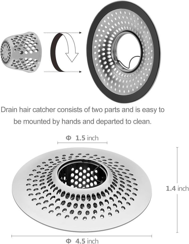 LEKEYE Drain Hair Catcher/Bathtub Shower Drain Hair Trap/Strainer Stainless Steel Drain Protector(Patented Product) - Image 3