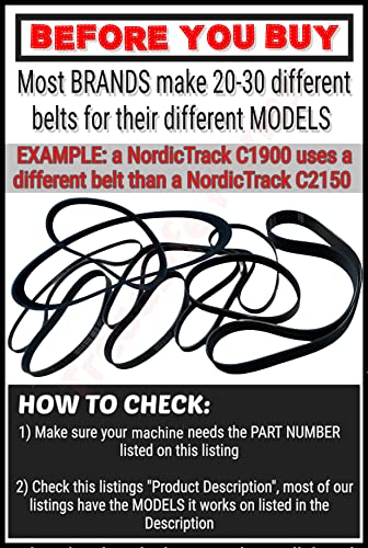 TreadLife Fitness Elliptical Drive Belt - Compatible with NordicTrack Commercial 1300 NTEL169070 - Part Number 201296 - Image 2