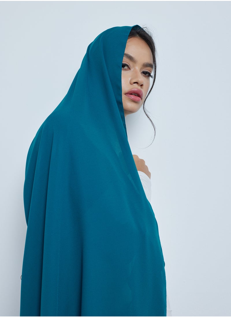 MODEST BEYOND - Luxury Teal Green Chiffon Hijab - Image 1