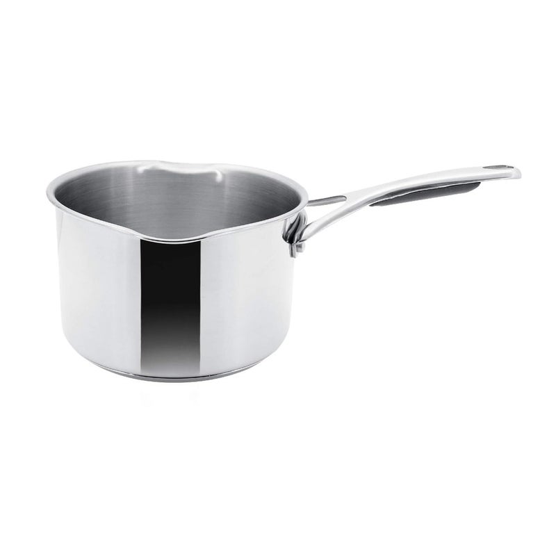 MEYER Meyer Select Nickel Free Stainless Steel Saucepan Sauce pan with triply Base Sauce Pot with Straining Glass Lid Milk pan with Lid Gas and Induction Compatible 18cm 273 Liters Silver  - Image 5