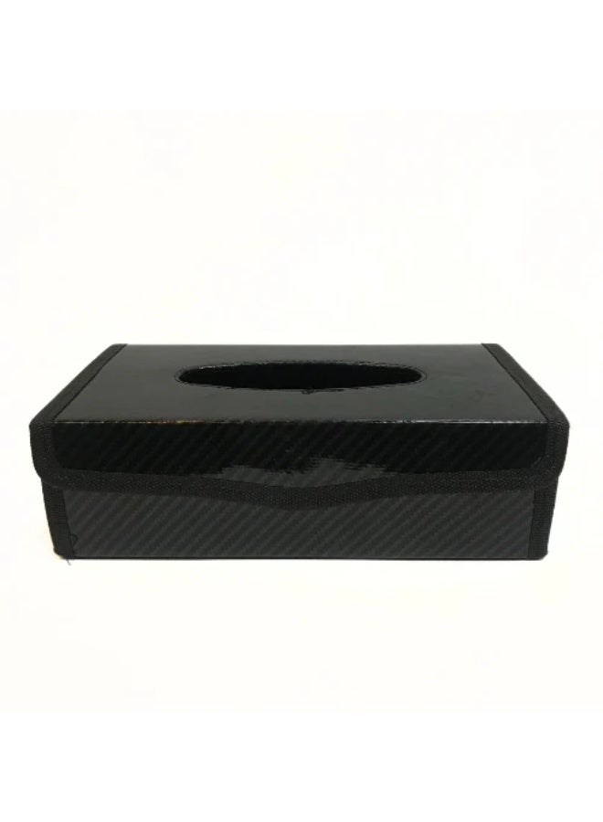 Foldable faux leather tissue holder for car, suitable for home and office black color - Image 2
