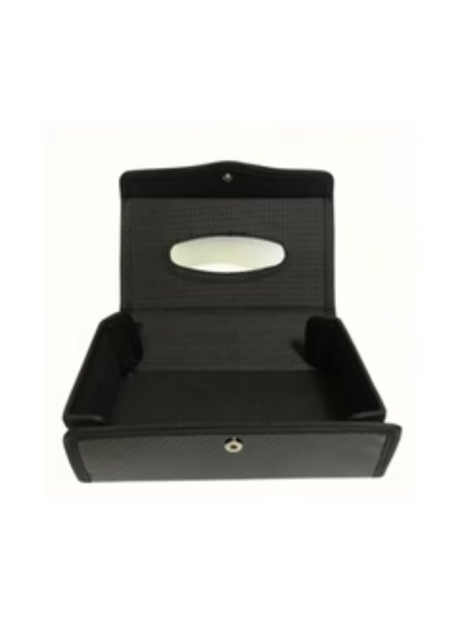 Foldable faux leather tissue holder for car, suitable for home and office black color - Image 3