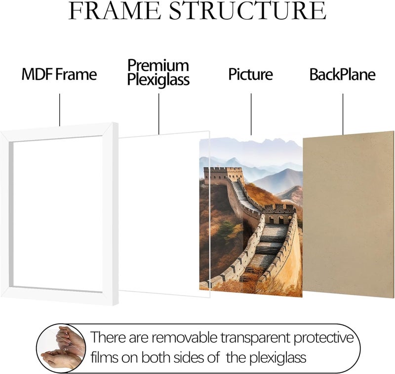 Picrit 9x12 صورة إطار الصورة إطار صورة لعرض تصاعد الجدار الأبيض - Image 5