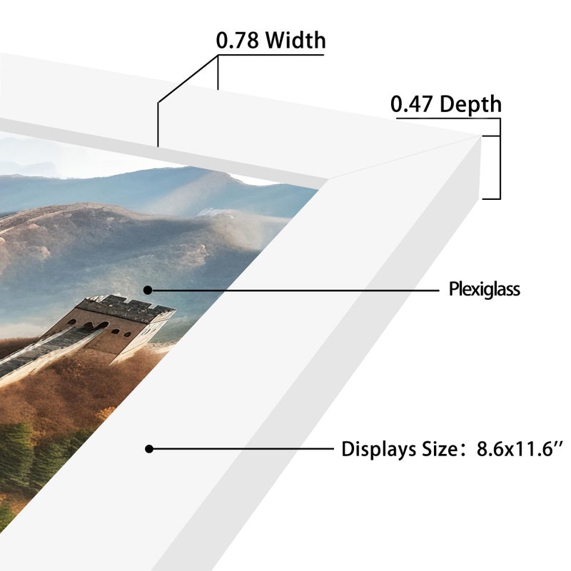Picrit 9x12 صورة إطار الصورة إطار صورة لعرض تصاعد الجدار الأبيض - Image 4