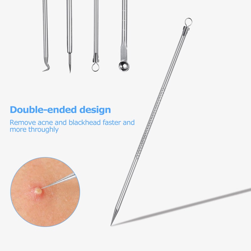 5Pcs Blackhead & Blemish Pin Comedone Needle Kit Facial Blackhead Acne Tool Set Pimple Cleaning Remover Blackhead Extractor - Image 2