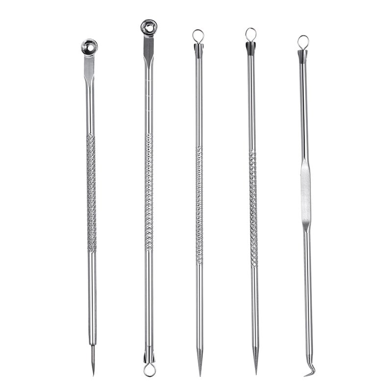 5Pcs Blackhead & Blemish Pin Comedone Needle Kit Facial Blackhead Acne Tool Set Pimple Cleaning Remover Blackhead Extractor - Image 1