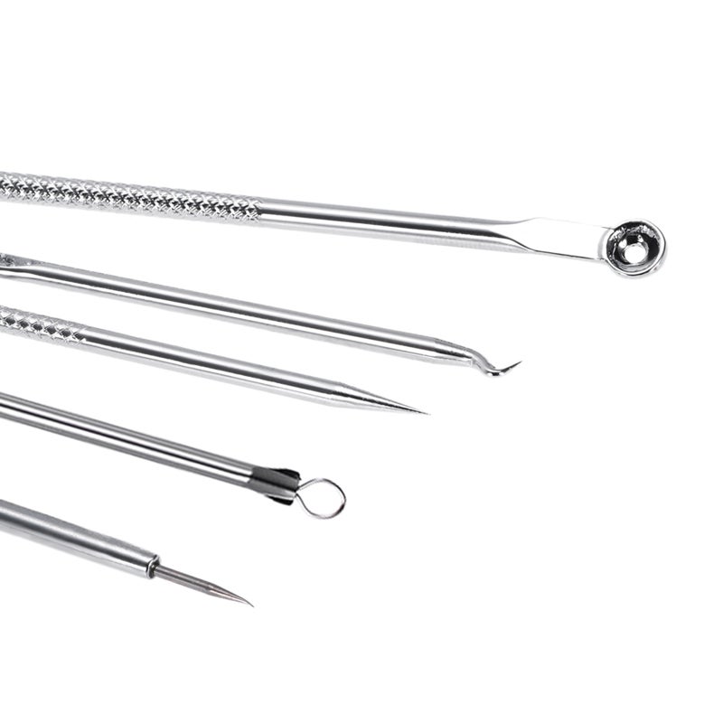 5Pcs Blackhead & Blemish Pin Comedone Needle Kit Facial Blackhead Acne Tool Set Pimple Cleaning Remover Blackhead Extractor - Image 4