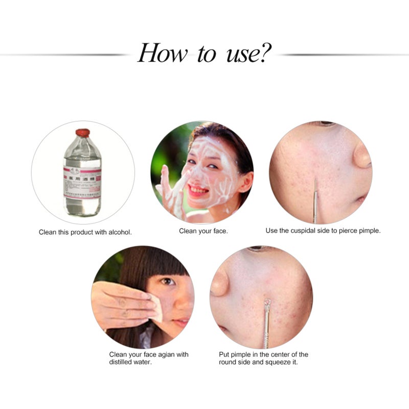 5Pcs Blackhead & Blemish Pin Comedone Needle Kit Facial Blackhead Acne Tool Set Pimple Cleaning Remover Blackhead Extractor - Image 5