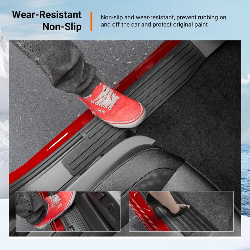 powoq Interior Door Sill Protector Compatible with 2019-2026 Chevy Silverado GMC Sierra 1500 Door Sill Guard TPE Car Threshold Protector Replacement for 2019-2026 Chevy Silverado Accessories - Image 4