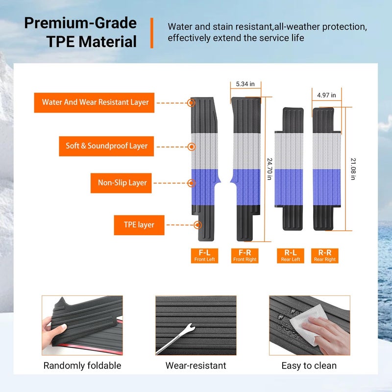 powoq Interior Door Sill Protector Compatible with 2019-2026 Chevy Silverado GMC Sierra 1500 Door Sill Guard TPE Car Threshold Protector Replacement for 2019-2026 Chevy Silverado Accessories - Image 5