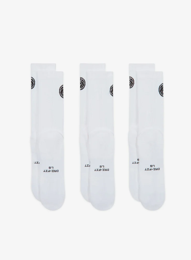 نايكي جوارب كرو جرافيك بتصميم مرتفع من 3 قطع