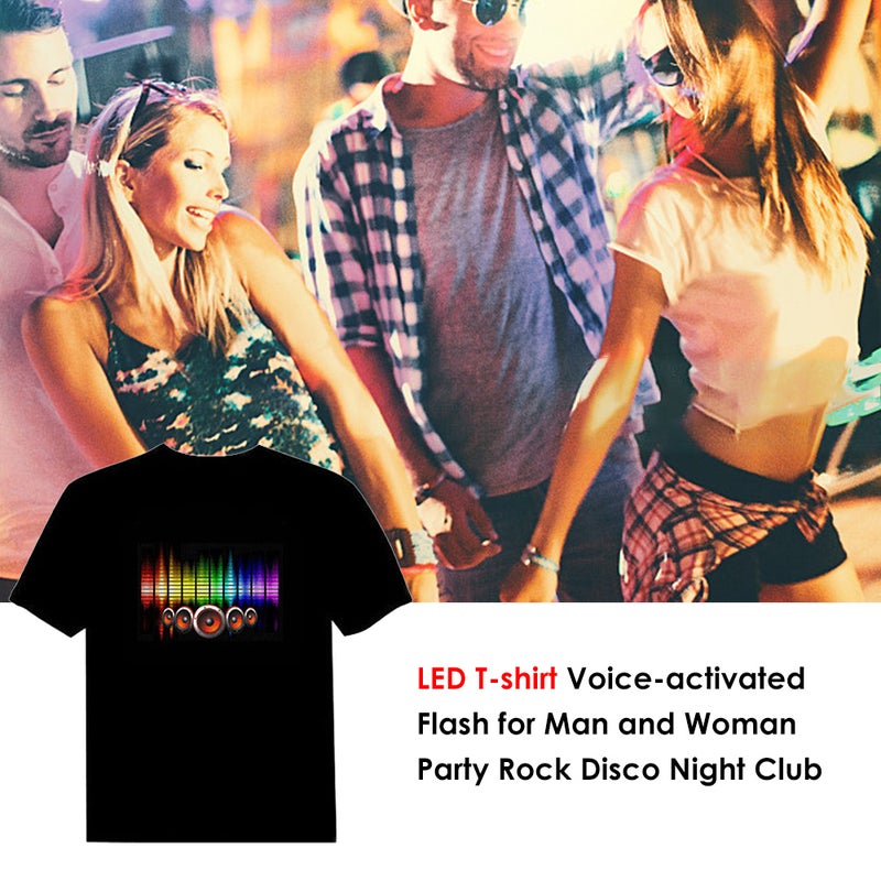 قميص LED متوهج بالتحكم الصوتي للرجال والنساء — حفلات راك وديسكو ومطاعم ليليّة - Image 5