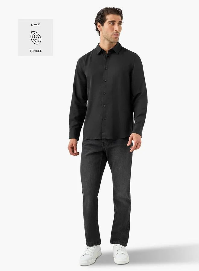 سبلاش فيڤ قميص بقصة عادية بأكمام طويلة